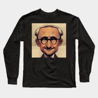 Friedrich Hayek portrait | Comics style Long Sleeve T-Shirt